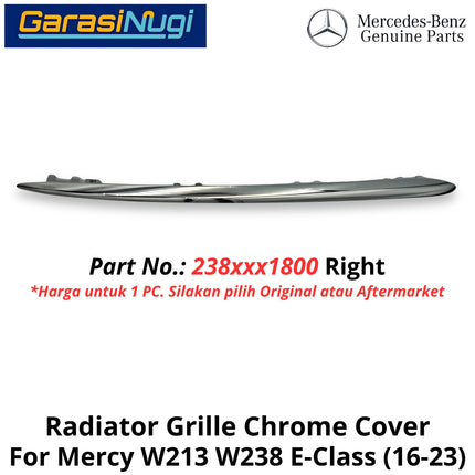 Chrome Trim Mercy W213 W238 Mounting Grille Monting Grill Bumper Depan E200