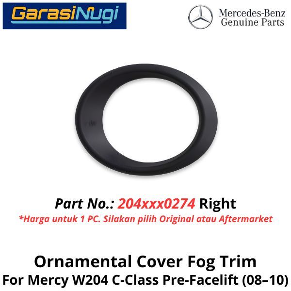 Fog Trim Mercy W204 Elegance Cover Black Lampu Kabut Grill C180 C200