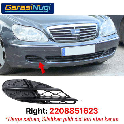 Fog Trim Mercedes W220 Facelift Cover Lower Grille Front Bemper Depan Bawah S300