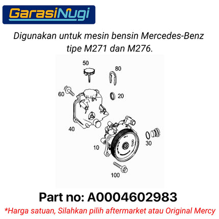 Power Steering Reservoir Mercy W204 W212 W207 Engine M271 M276 Tanki Ekspansi C200