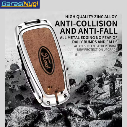 Metal Key Case Ford Sarung Kunci Leather