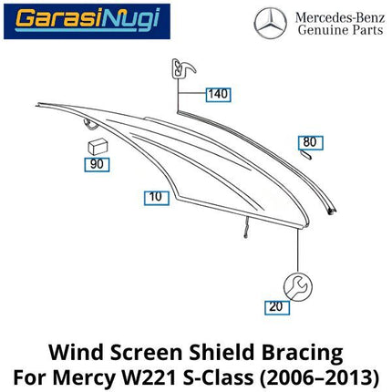 Rear Back Mercy W221 Glass Bracing Karet Kaca Belakang Mercedes S300