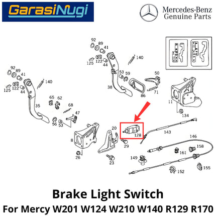 Brake Light Mercy W201 W210 W140 R170 Switch Saklar Lampu Rem Mercedes C200 E230 SLK