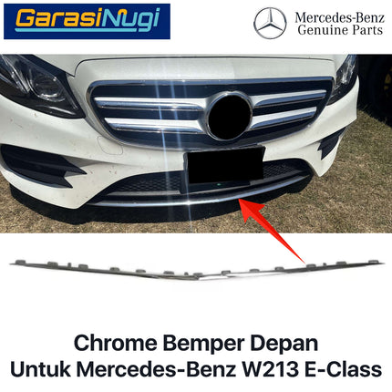 Cover Trim For Mercy W213 Pre-FL Garnish Moulding Bemper Depan Lower Chrome E200
