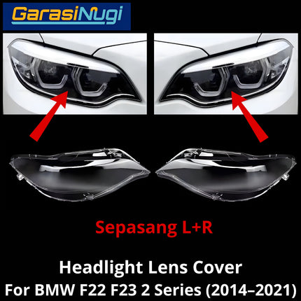 Mika Headlight For BMW F22 F23 Lens Kaca Cover Lampu Depan X3