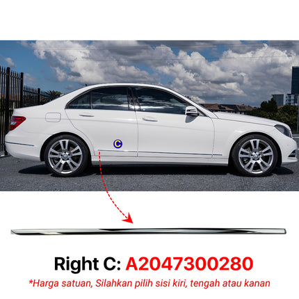 Chrome Stripe Mercedes W204 Garnish Moulding Bodi Samping Avantgarde Elegance C200 C300