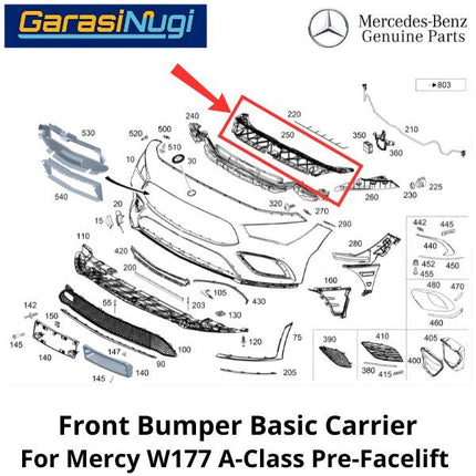 Basic Carrier Mercy W177 Front Mounting Cover Dudukan Bumper Depan Mercedes A200