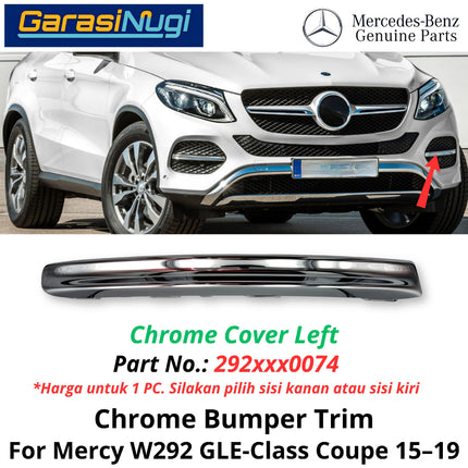 Fog Trim Old Mercy W292 Coupe Bumper Strip Grille Chrome Cover Mercedes GLE400