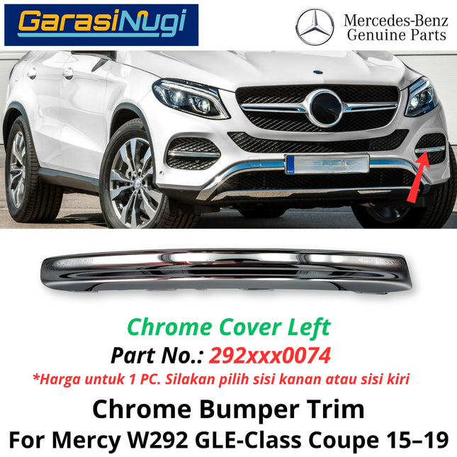 Fog Trim Old Mercy W292 Coupe Bumper Strip Grille Chrome Cover Mercedes GLE400