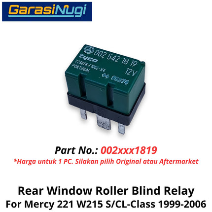 Rear Window 12V Mercy W220 W215 Roller Blind Relay Relai Tirai Gulung Belakang S500 CL