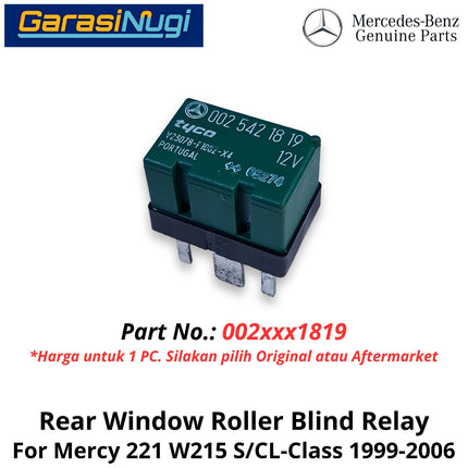 Rear Window 12V Mercy W220 W215 Roller Blind Relay Relai Tirai Gulung Belakang S500 CL