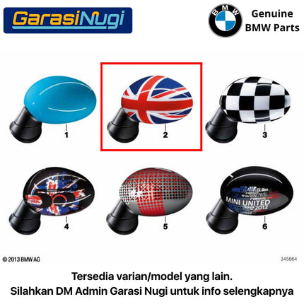 Cover Mirror Frame For Mini Cooper R55 R56 R57 Penutup Kaca Spion Hitam Putih