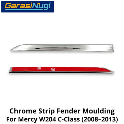 Chrome Stripe Mercy W204 Front Fender Garnish Molding Bodi Samping Depan Mercedes C200 2008-2013