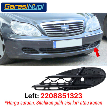 Fog Trim Mercedes W220 Facelift Cover Lower Grille Front Bemper Depan Bawah S300