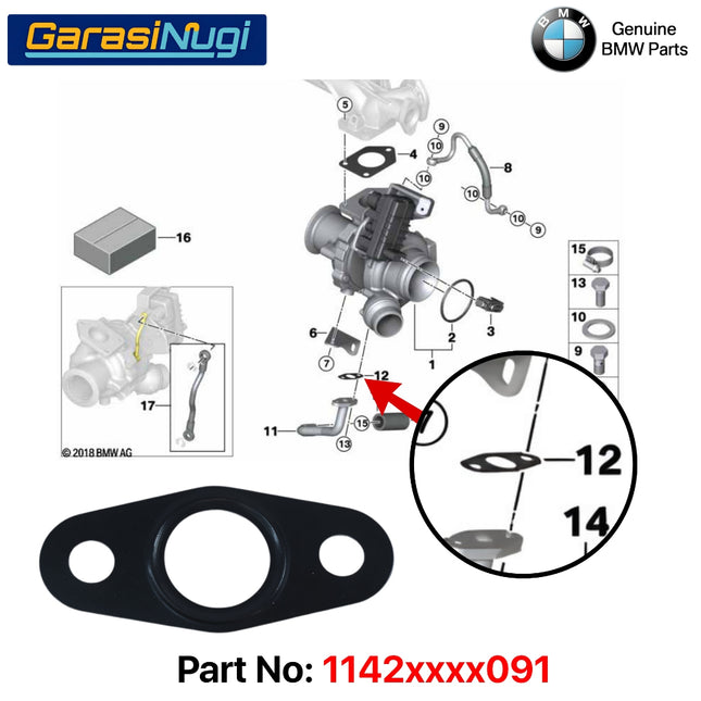 Gasket Seal For BMW F10 E90 E84 Paking Saluran Oli Turbo Original 520 320 X1