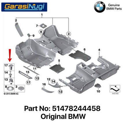 Clip Nature For BMW 51478244458 Klem Body And Floor Panel Original