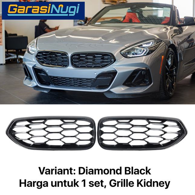 Hood Grille BMW G29 Roadster Kidney Hidung Double Slat Glossy Black Z4
