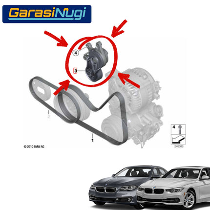 Belt Tensioner For BMW F30 F10 Mechanical Katrol Pengencang Pulley Original 320 523