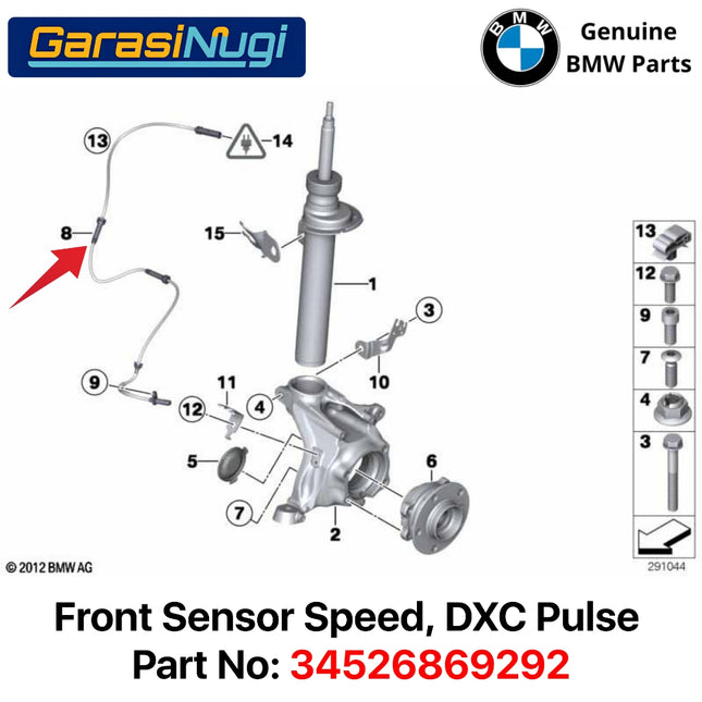 Front Sensor ABS For BMW F25 F26 DSC Pulse Generator Detector Sistem Rem Roda Depan 34526869292
