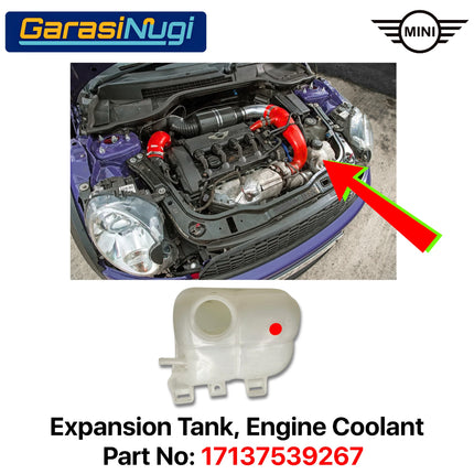 Expansion Tank For MINI R56 R57 R58 Engine Coolant Tanki Cairan Pendingin 17137539267