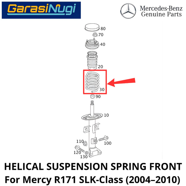 Helical Suspension Mercy R171 Coil Spring Per Suspensi Depan Mercedes SLK