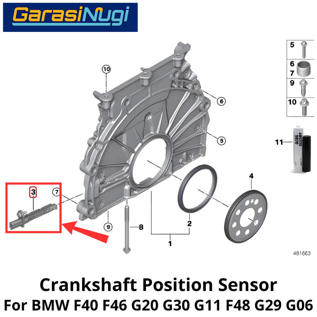 Crankshaft Sensor For BMW F40 G20 F48 G29 G06 Detektor Poros Engkol CKP 13628644376 120 320 X6