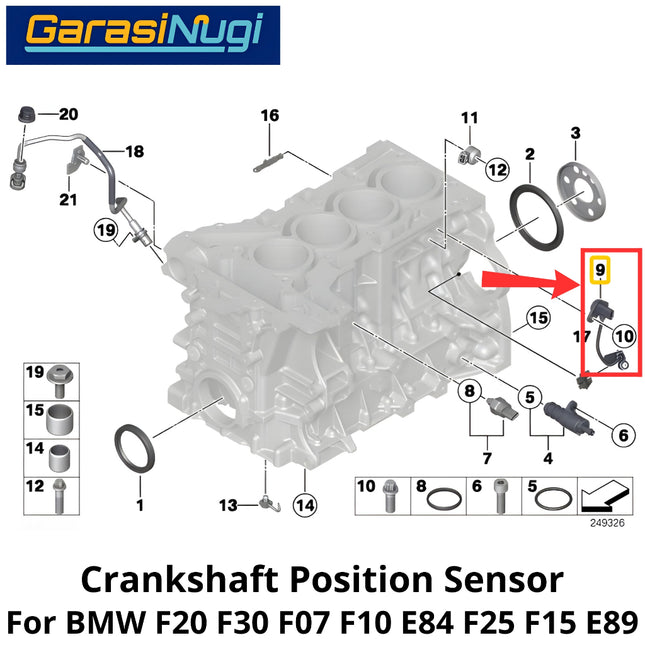 Crankshaft Sensor For BMW F30 F07 F10 E84 F25 E89 Detektor Poros Engkol CKP 13627595860 520 Z4