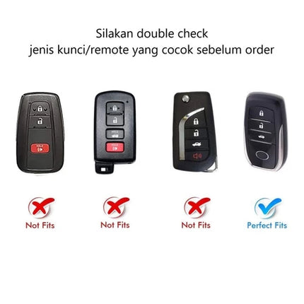 Metal Key Case Toyota Fortuner Land Cruiser Innova Sarung Kunci Leather