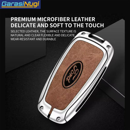 Metal Key Case Ford Sarung Kunci Leather