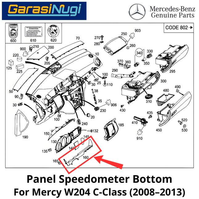 Speedometer Mercy W204 Decorative Frame Cover Dashboard Penutup Dasbor C200