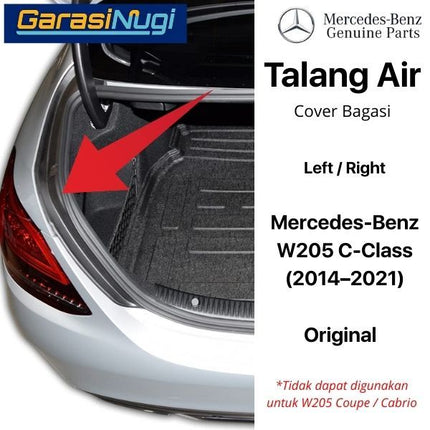 Mercedes W205 Talang Air Bagasi Karet Cover Samping Mercy C200