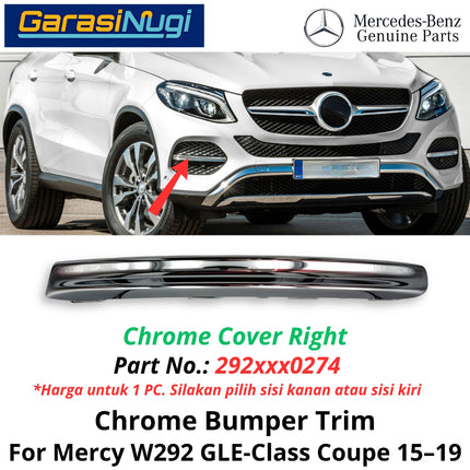 Fog Trim Old Mercy W292 Coupe Bumper Strip Grille Chrome Cover Mercedes GLE400