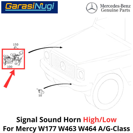 Horn Signal Mercy W463 W464 Fanfare High and Low Note Terompet Klakson A200 G500