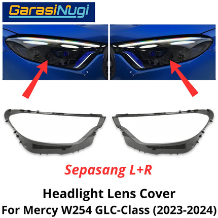 Mika Headlight Mercy W254 Lens Kaca Cover Lampu Depan Mercedes GLC 2022-UP