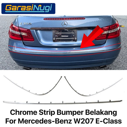 Chrome Stripe Mercedes W207 Pre-FL Garnish Moulding Bumper Belakang E250 E350