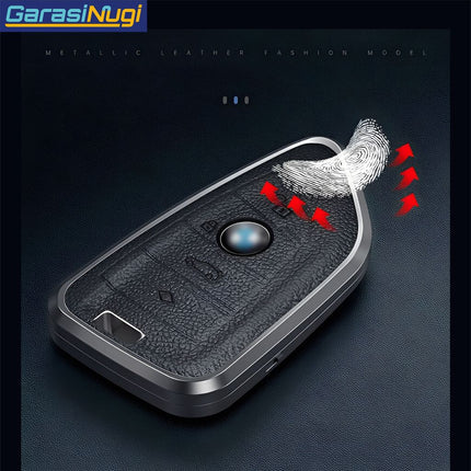 Key Case For BMW G20 Sarung Kunci Kulit Aluminium Leather Short Keychain