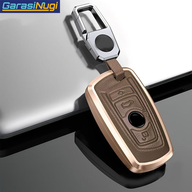 Key Case For BMW F30 Sarung Kunci Kulit Aluminium Leather Short Keychain