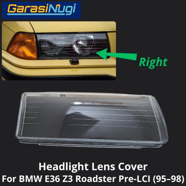 Mika Headlight For BMW E36 Pre-LCI Lens Kaca Cover Lampu Depan Z3 1995–1998