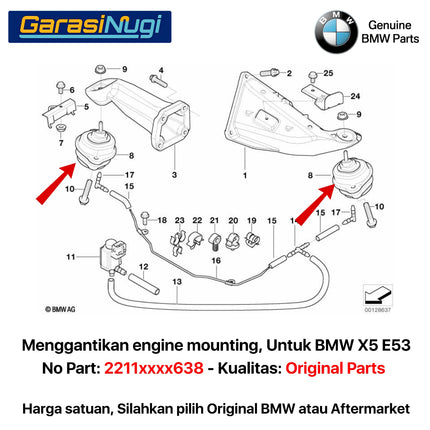 Engine Mounting For BMW E53 Rubber Bantalan Karet Mesin X5