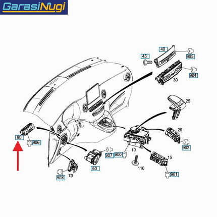 Function Buttons For Mercedes W447 Tombol Panel Kontrol Dashboard Vito