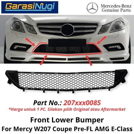 Lower Grille Mercy W207 Coupe AMG Grill Cover Bumper Depan Bawah Mercedes E250