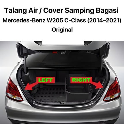Mercedes W205 Talang Air Bagasi Karet Cover Samping Mercy C200