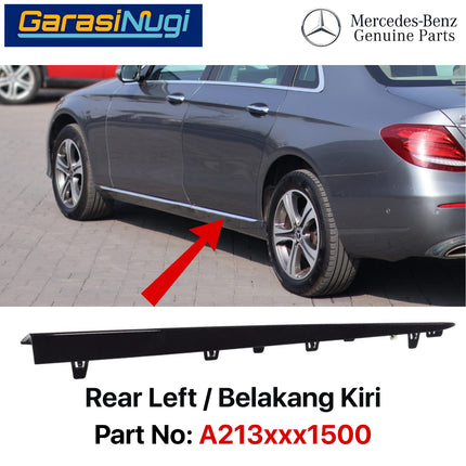 Chrome Stripe Mercy W213 Garnish Molding Bodi Samping Pintu Belakang E200