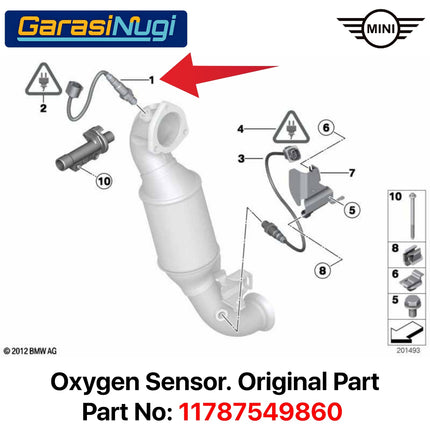 Oxygen Sensor For Mini Cooper R55 R56 R57 Katalis Lambda Oksigen Knalpot Catalytic 11787549860