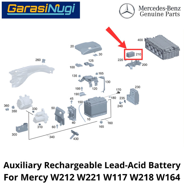 Auxiliary Rechargeable Mercy W212 W221 W117 W218 W164 Battery Baterai Isi Ulang Tambahan E200 CLA ML
