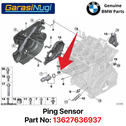 Ping Sensor For BMW G30 F45 F48 Engine Knock Detector Ignition 13627636937