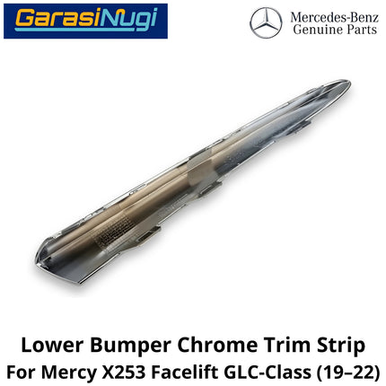 Lower Bumper Mercy X253 Lip Chrome Trim Strip Molding Bumper Depan Bawah Mercedes GLC
