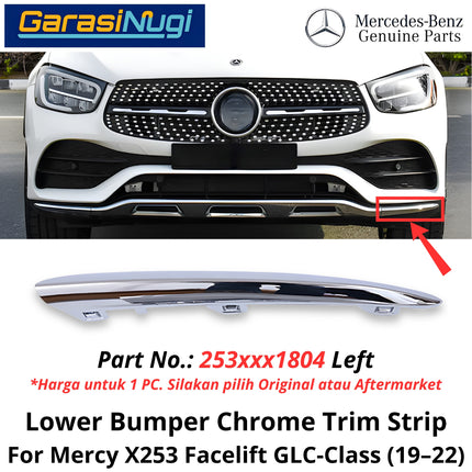 Lower Bumper Mercy X253 Lip Chrome Trim Strip Molding Bumper Depan Bawah Mercedes GLC