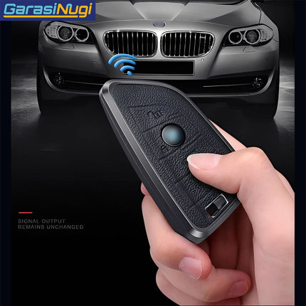 Key Case For BMW G20 Sarung Kunci Kulit Aluminium Leather Short Keychain