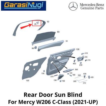 Rear Door Sun Blind Mercy W206 W213 FL Bracket Sunshade Klip Pengait Tirai Matahari Mercy C200